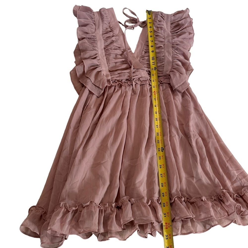 Forever 21 Mauve Ruffle V-neck Midi Dress Size Small - Picture 7 of 17